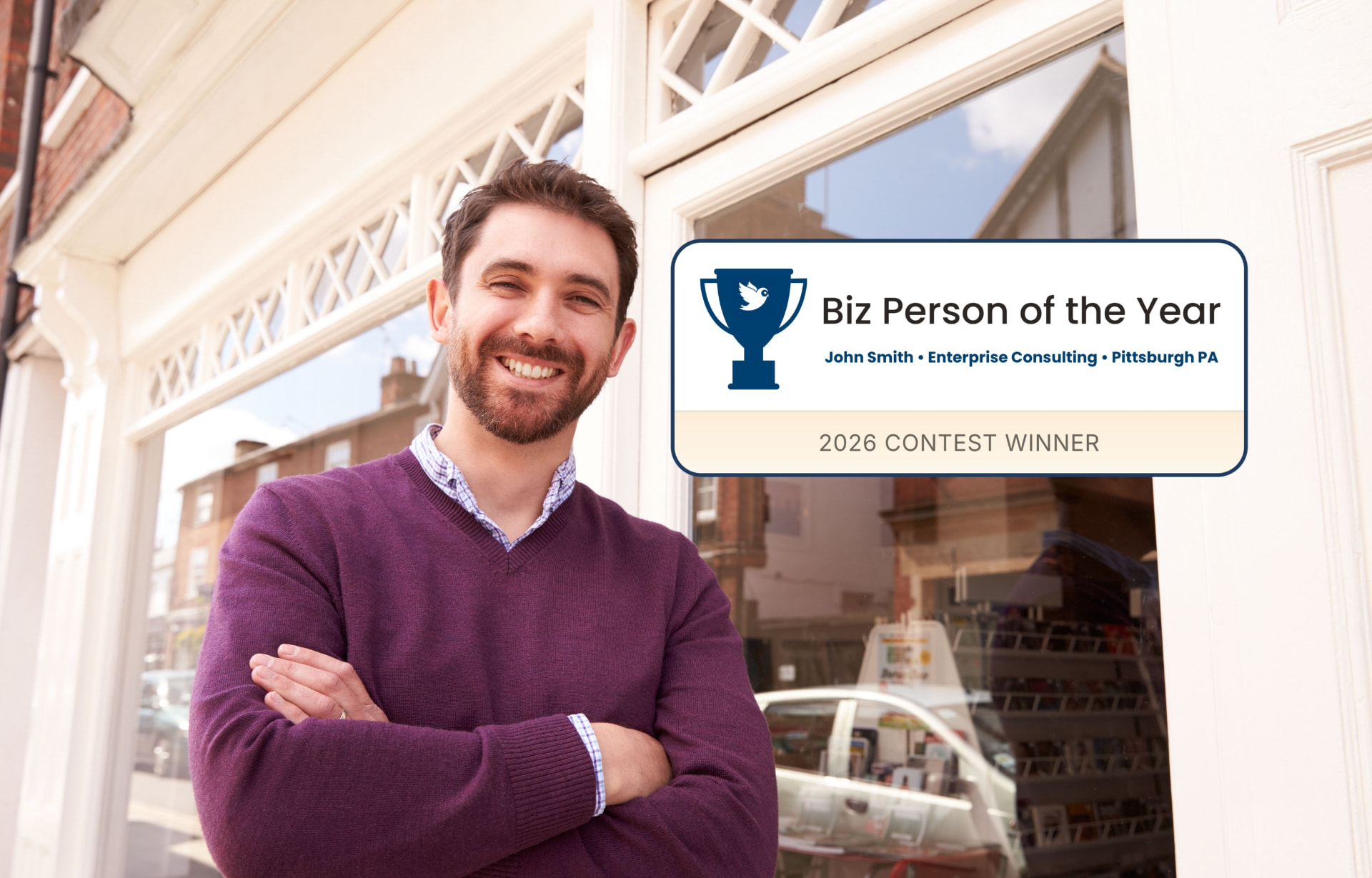 Sample Biz Person of the Year badge